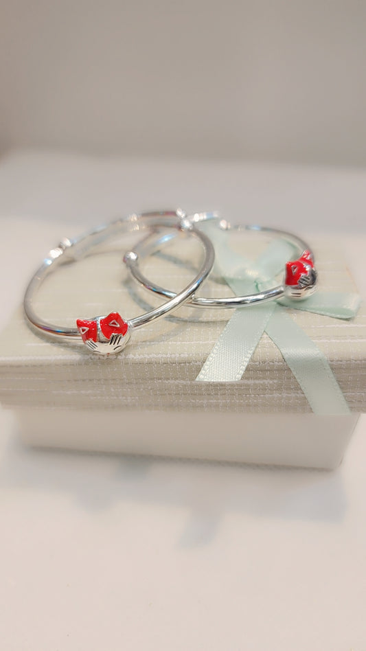 Bracelets bébé en argent véritable