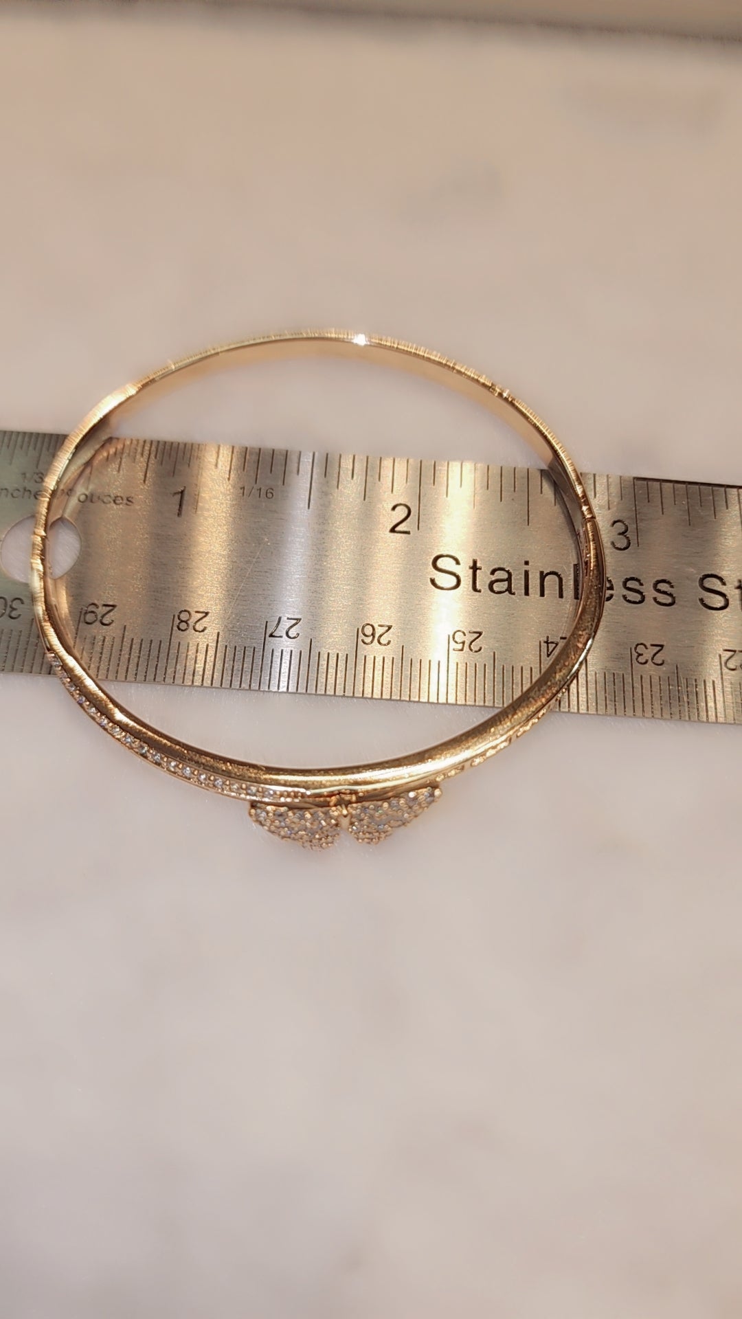 Gold plated butterfly bangle