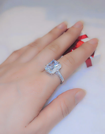 Bague carrée en argent sterling