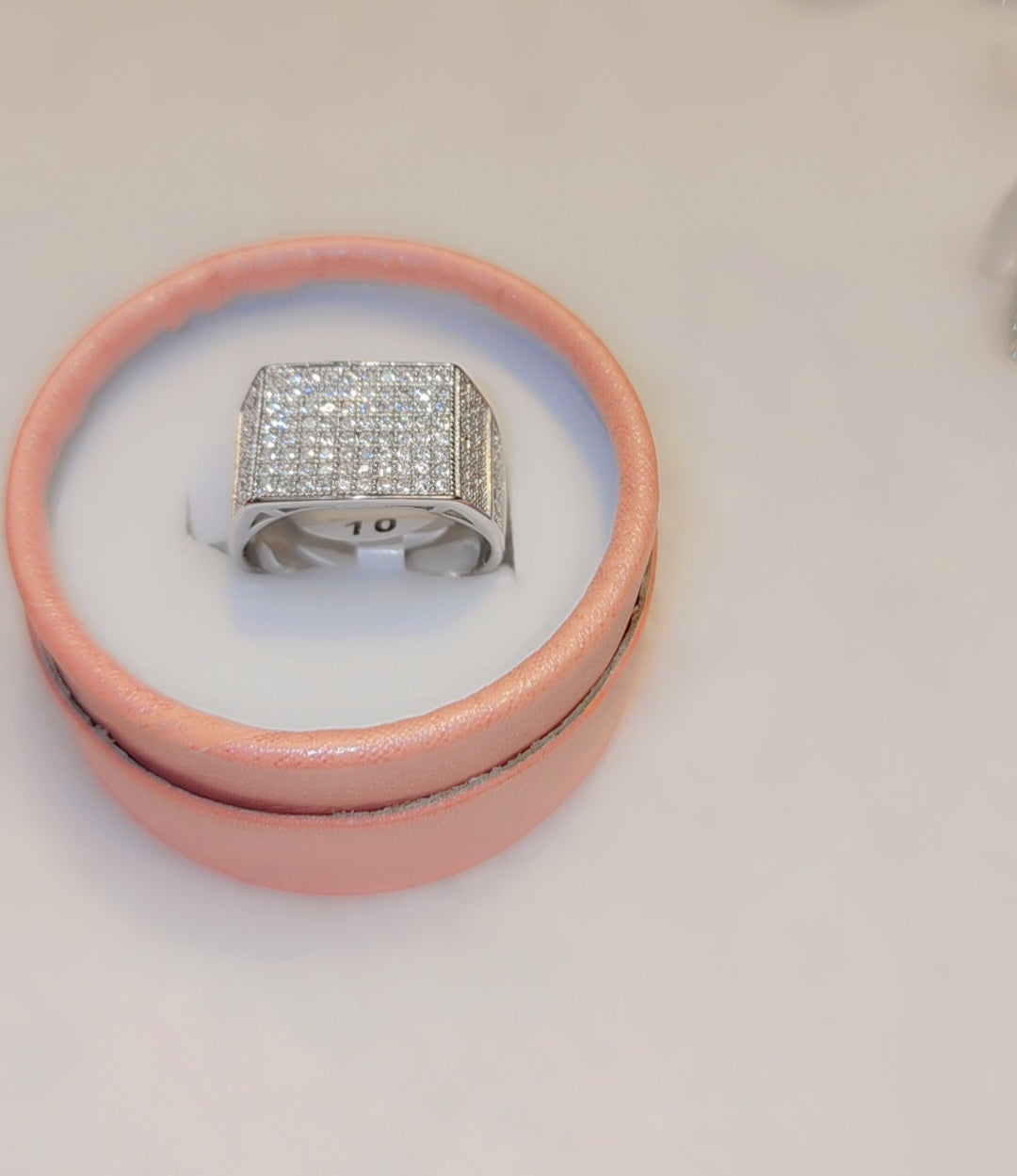 Bague en argent sterling avec effet glacé