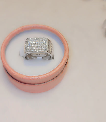 Bague en argent sterling avec effet glacé
