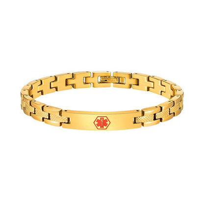 Unisex Medical Alert Bracelet – Best Weis | Luxurious Gold-Tone Design