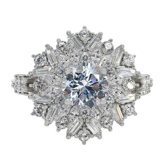 Bague flocon de neige en argent sterling