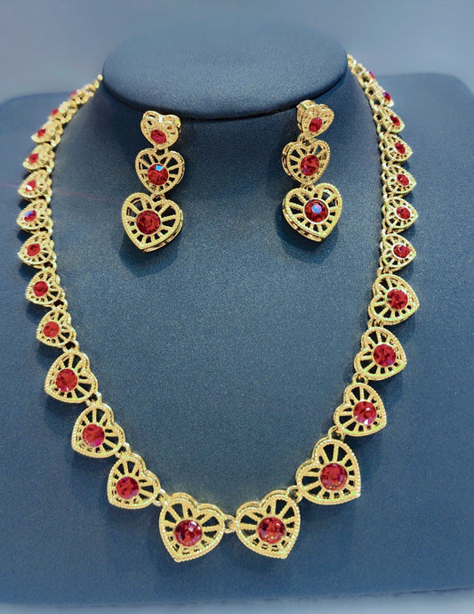 Ensemble coeur plaqué or