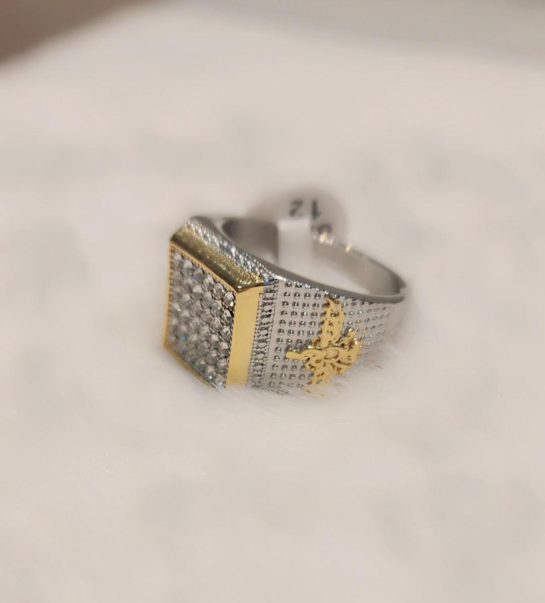 Gold plated Two Tone square ring