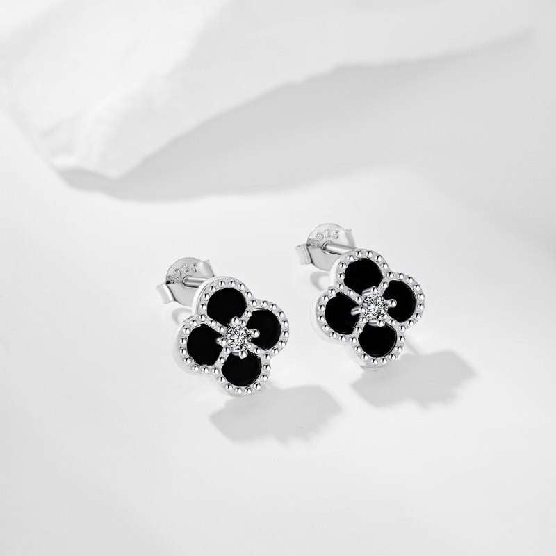 Ensemble de trèfles en argent véritable