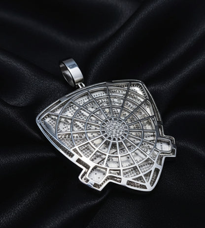 Iced out White gold plated pendant