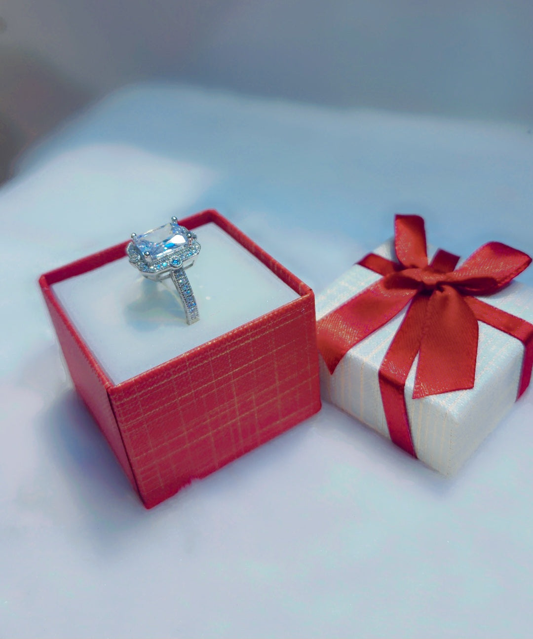 Bague carrée en argent sterling