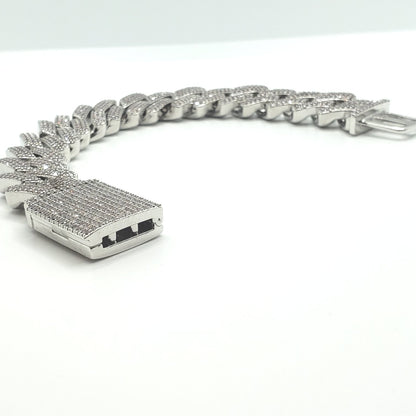 Bracelet à maillons cubains Miami glacé
