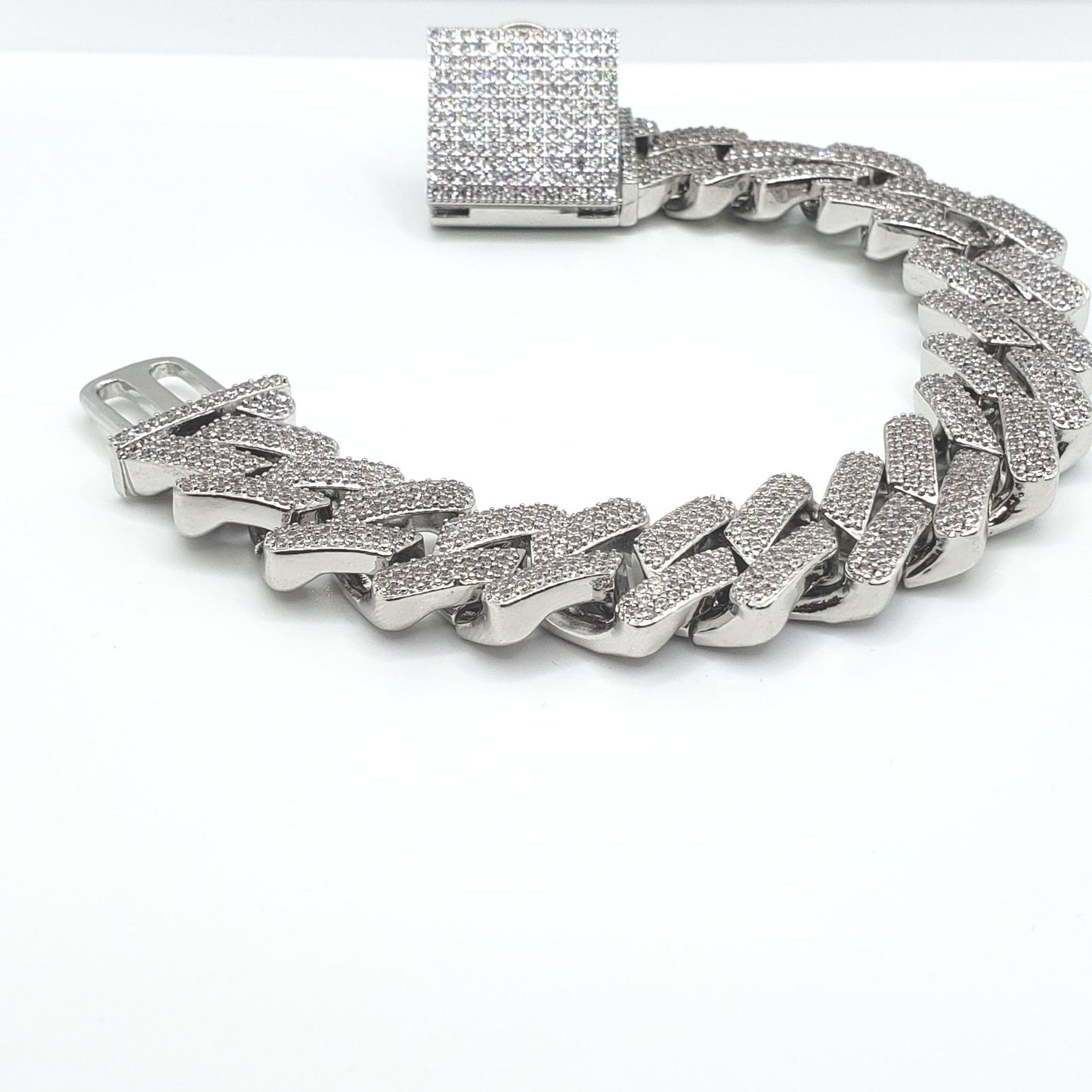 Bracelet à maillons cubains Miami glacé