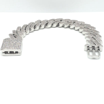 Bracelet à maillons cubains Miami glacé