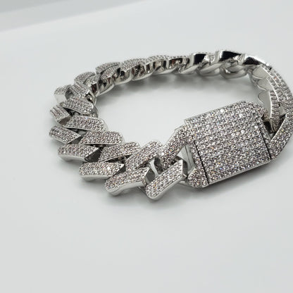 Bracelet à maillons cubains Miami glacé