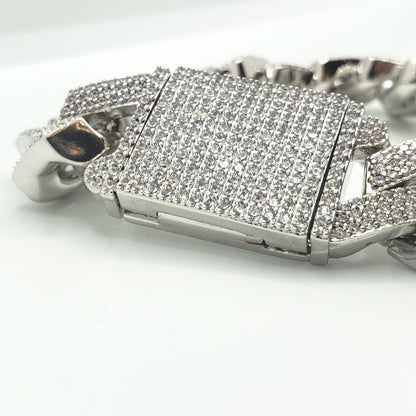 Bracelet à maillons cubains Miami glacé