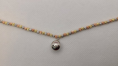 ਸਟਰਲਿੰਗ ਸਿਲਵਰ 3 ਟੋਨ ਬਰੇਸਲੇਟ