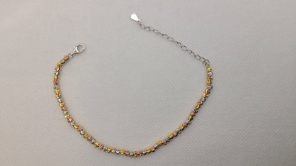 ਸਟਰਲਿੰਗ ਸਿਲਵਰ 3 ਟੋਨ ਬਰੇਸਲੇਟ