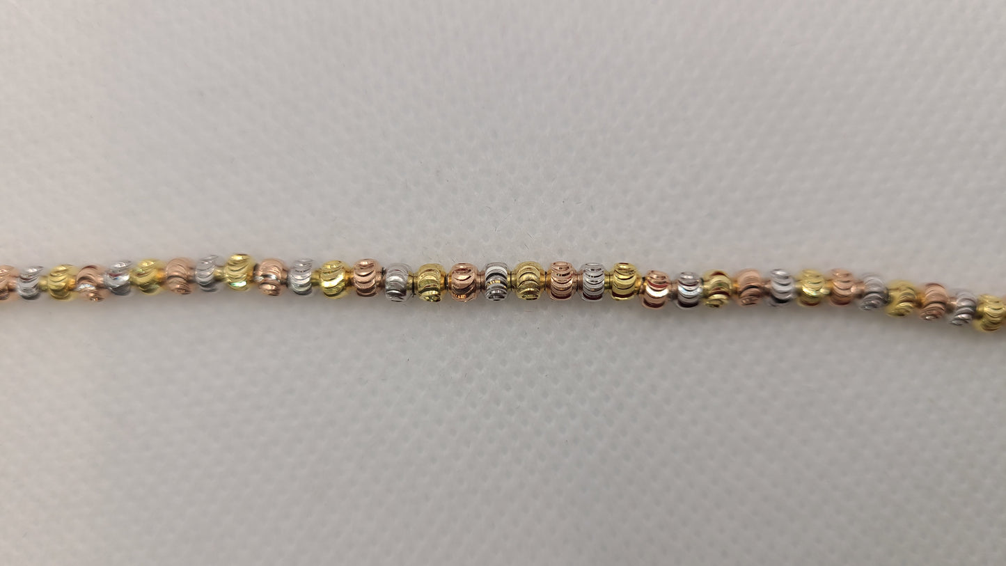 ਸਟਰਲਿੰਗ ਸਿਲਵਰ 3 ਟੋਨ ਬਰੇਸਲੇਟ