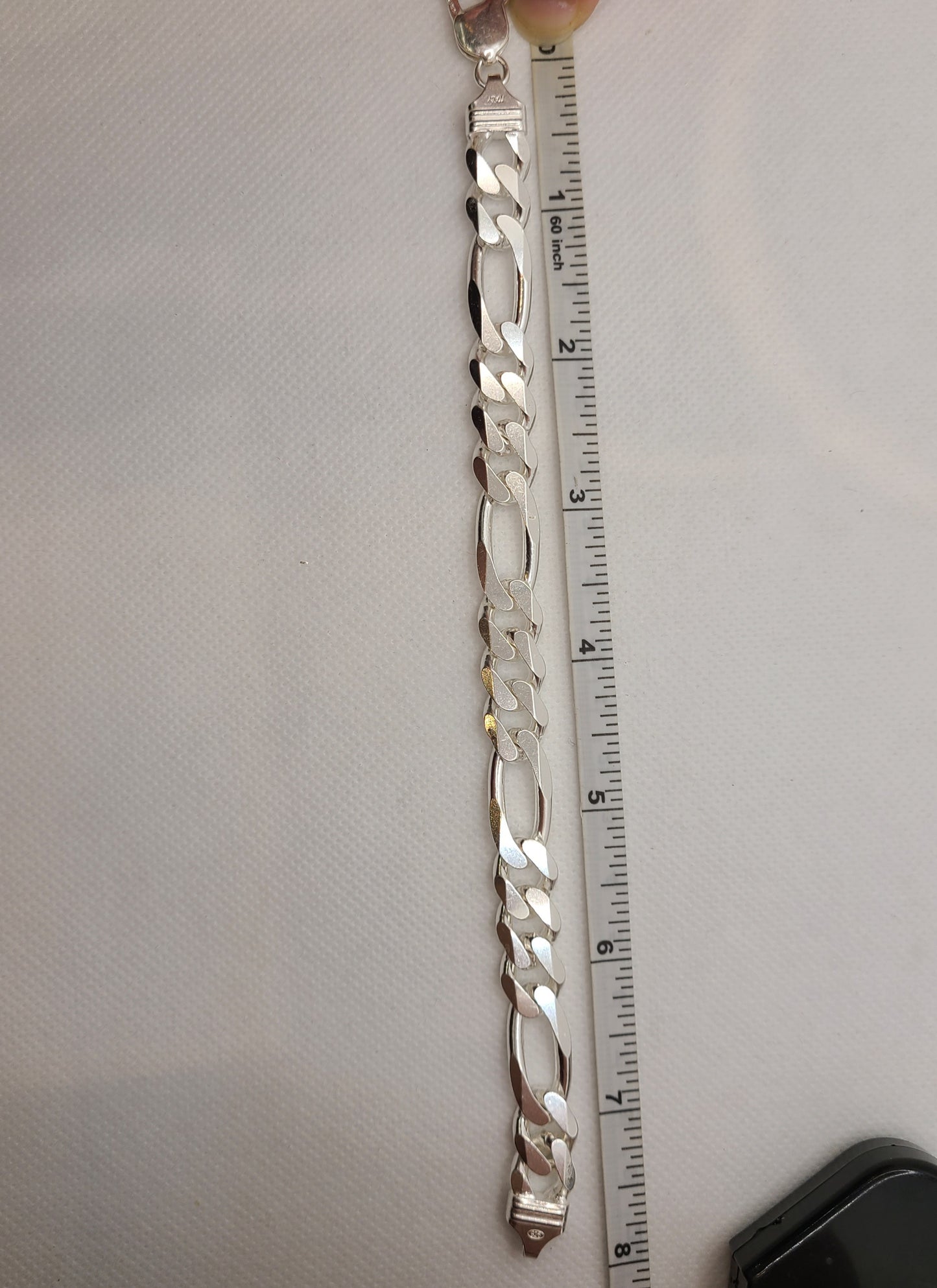 Bracelet à maillons figaro en argent sterling