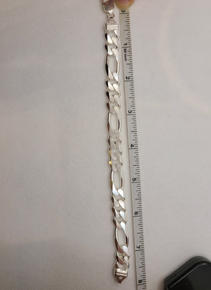 Bracelet à maillons figaro en argent sterling