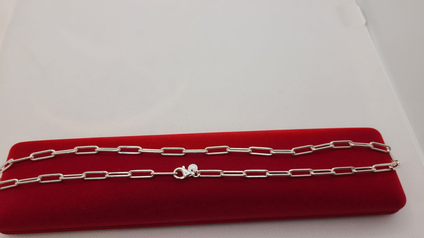 Sterling silver paper clip chain