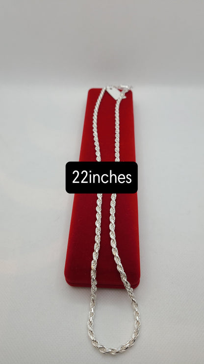 Chaînes torsadées en argent sterling 925