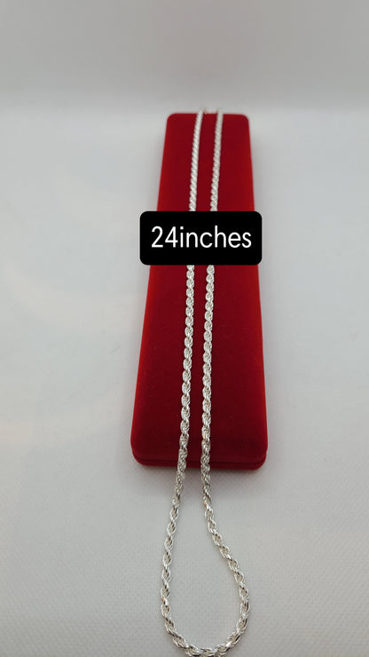 Chaînes torsadées en argent sterling 925