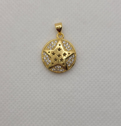 Gold plated star-shaped & star design pendant.
