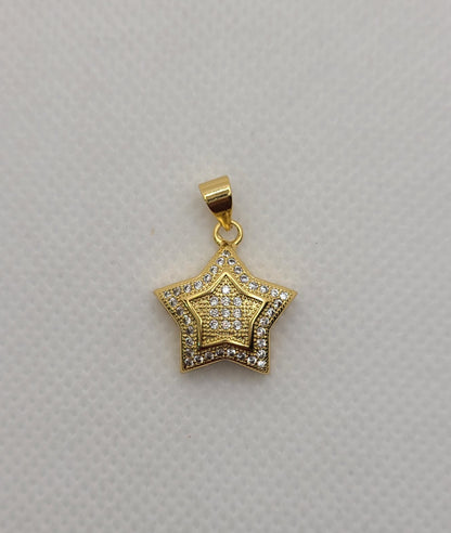 Gold plated star-shaped & star design pendant.