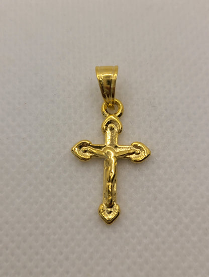 Pendentif croix plaqué or 18 carats