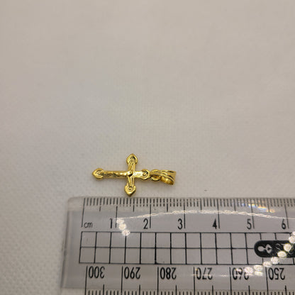 Pendentif croix plaqué or 18 carats