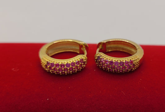 Boucles d'oreilles créoles plaquées or 925 véritable argent