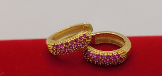 Boucles d'oreilles créoles plaquées or 925 véritable argent