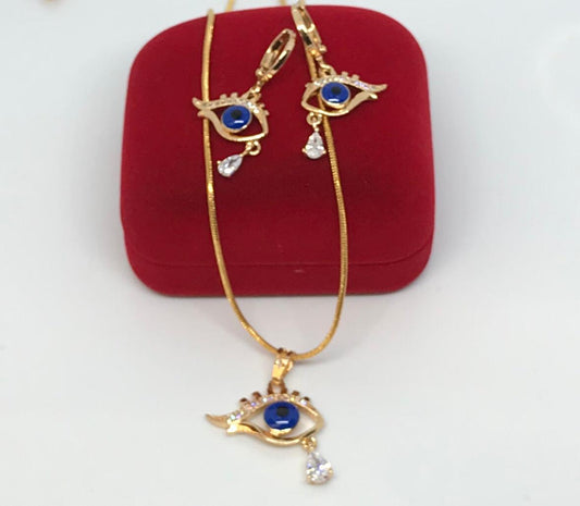 Eivl eye gold plated set - 7Jewelry