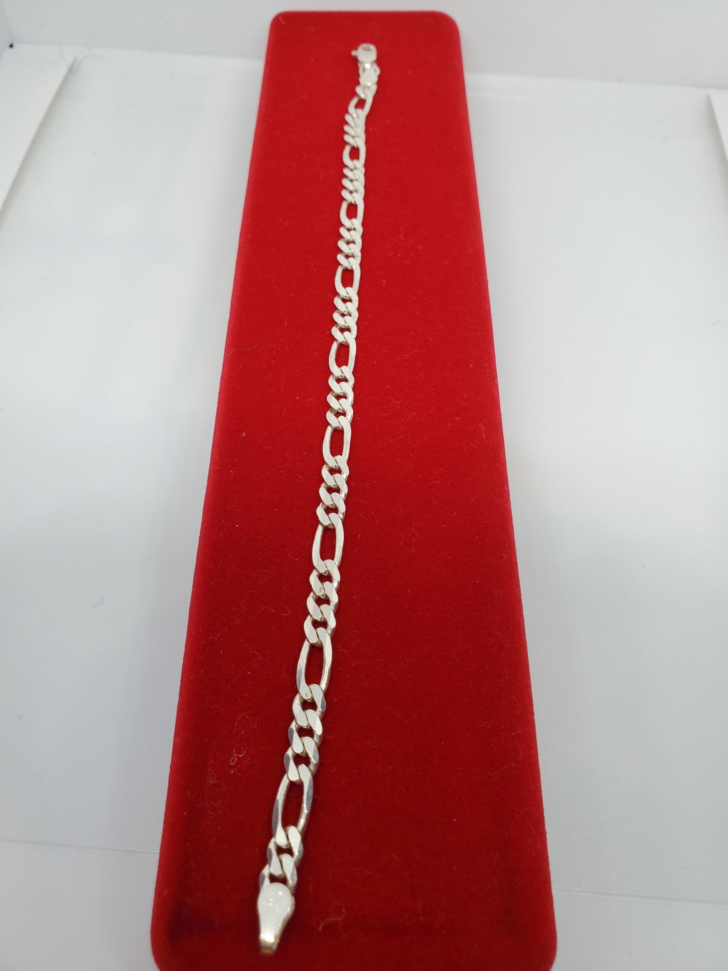 Real silver figaro link bracelet - 7Jewelry