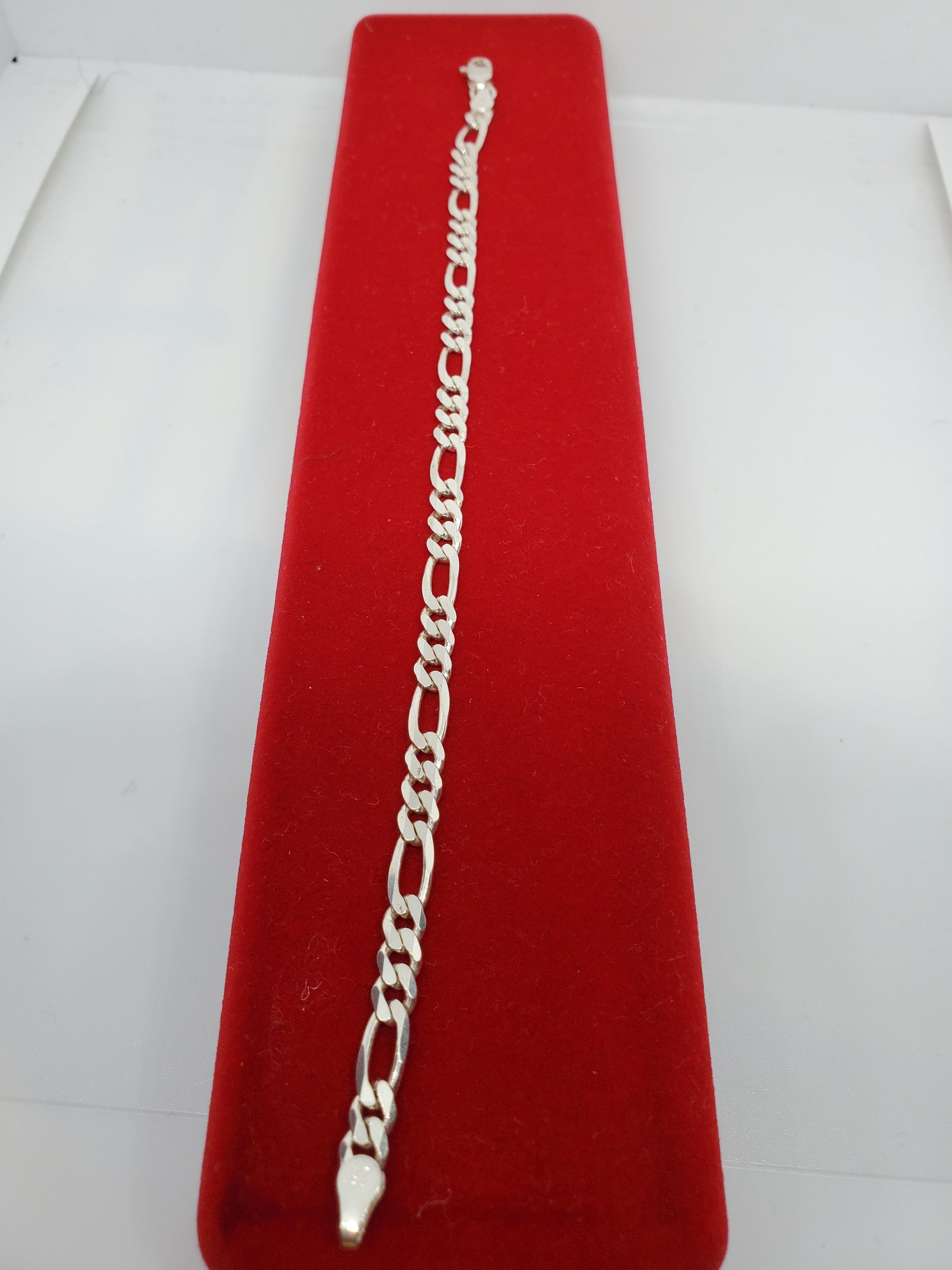 Real silver figaro link bracelet - 7Jewelry