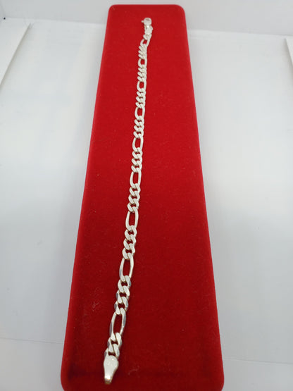 Real silver figaro link bracelet - 7Jewelry