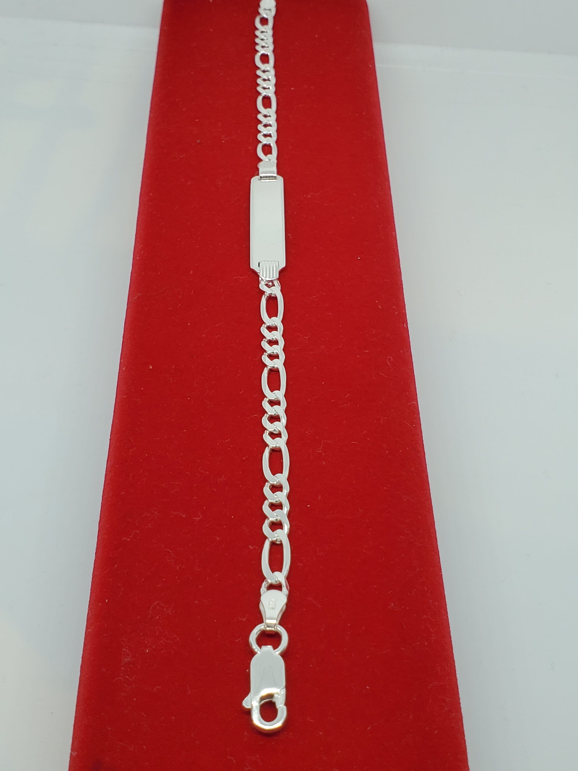 Figaro real silver unisex kids bracelet - 7Jewelry