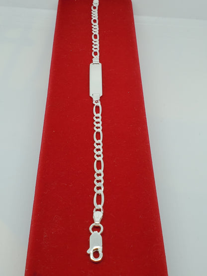 Figaro real silver unisex kids bracelet - 7Jewelry