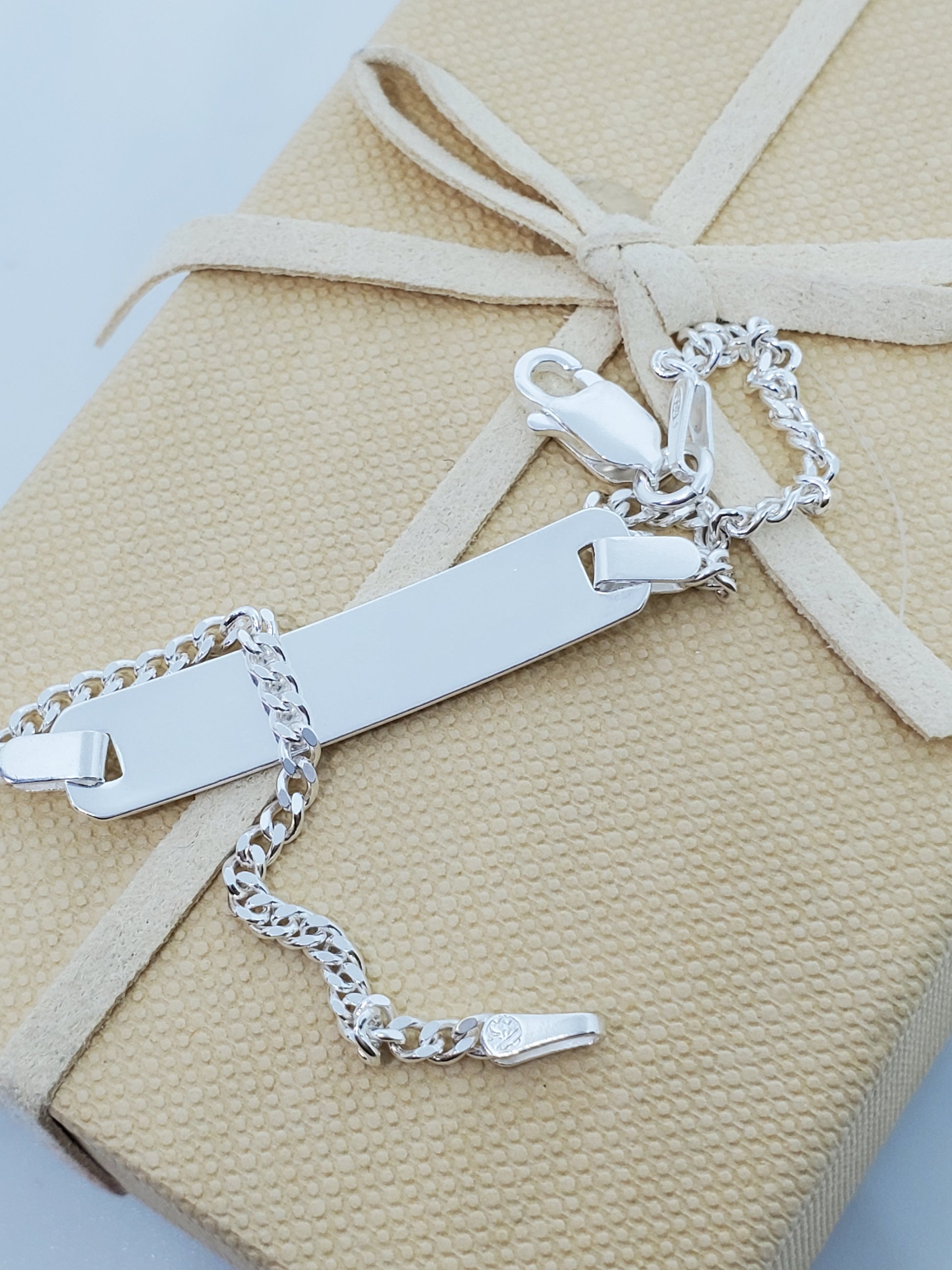 Real silver baby ID bracelet - 7Jewelry