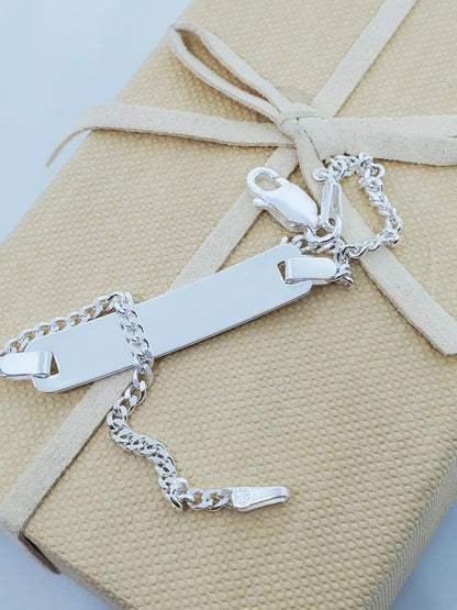 Real silver baby ID bracelet - 7Jewelry