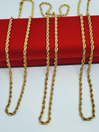 Chaîne torsadée plaquée or