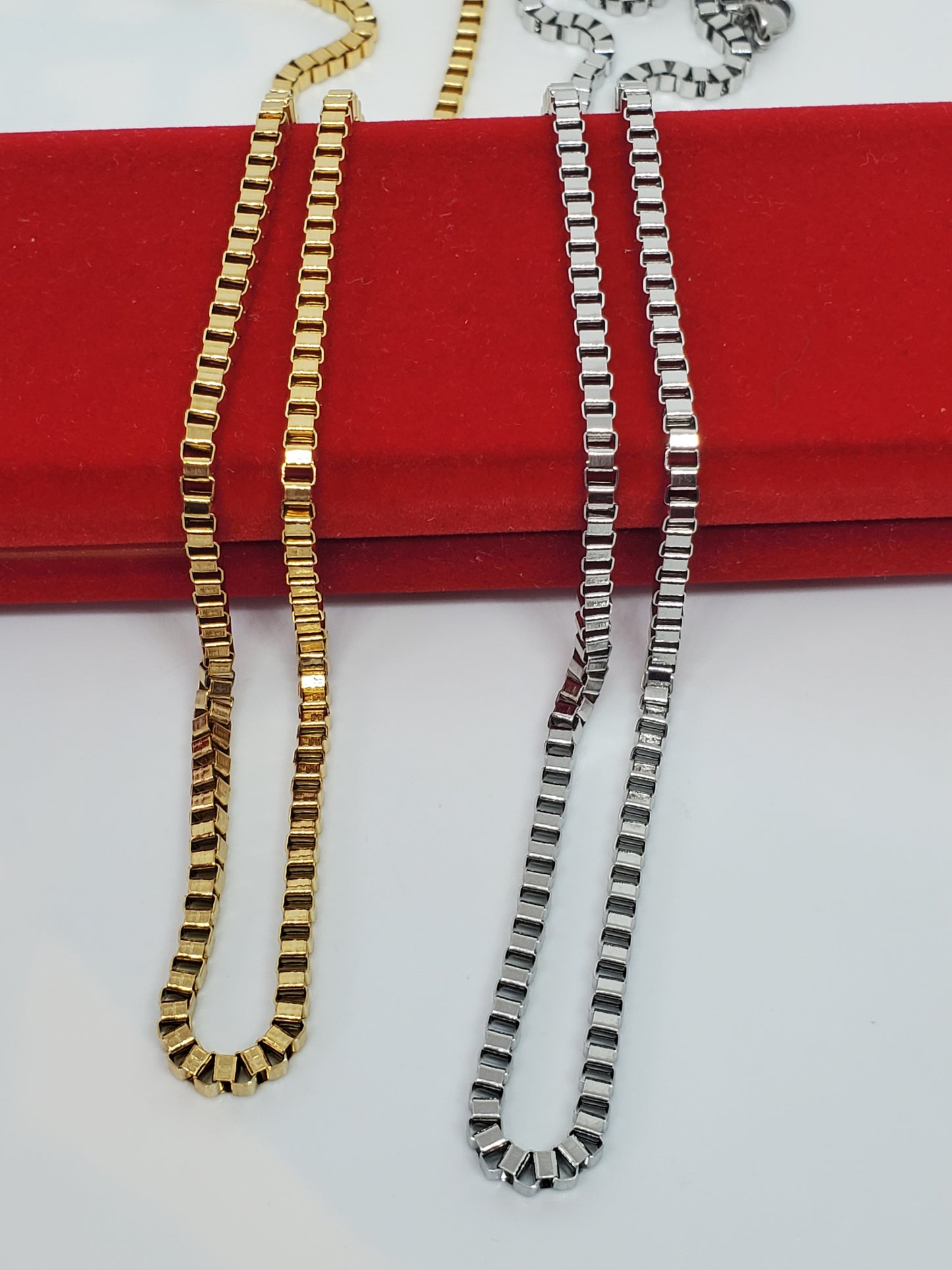 Box stainless gold plated chain