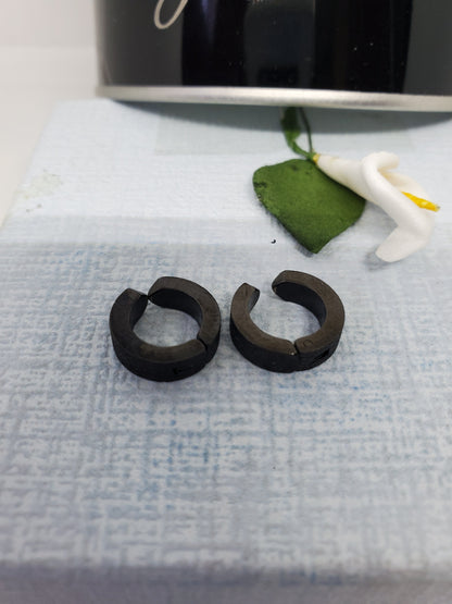 Créoles à clipser pour oreilles non percées : noir, or, argent