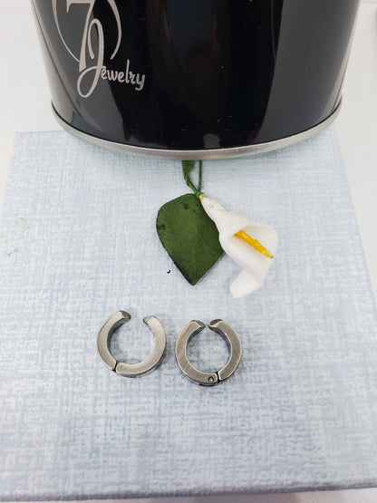 Créoles à clipser pour oreilles non percées : noir, or, argent