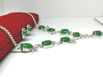 Ensemble plaqué or en jade véritable 