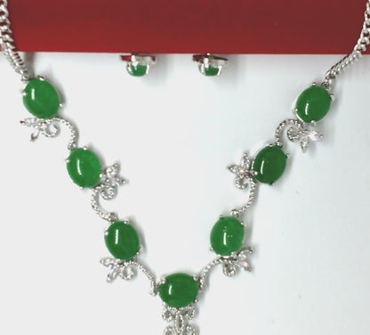 Ensemble plaqué or en jade véritable 
