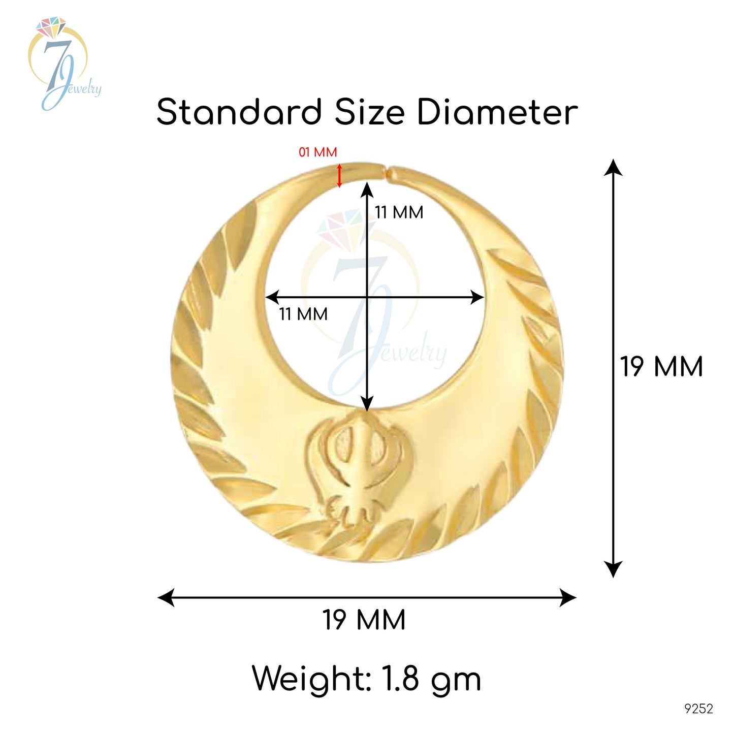 Nattiyan en argent véritable rempli d'or 24 carats