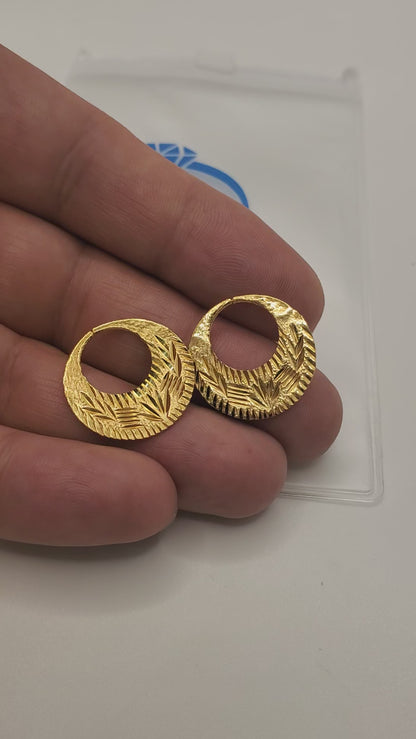 Boucles d'oreilles Nattiyan à la mode en argent véritable et or 24 carats