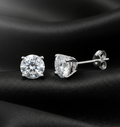 Real Silver Studs (round stone)