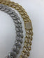 Hip Hop Men Women Choker Necklace 15mm baguette Cz Cuban link iced out chain