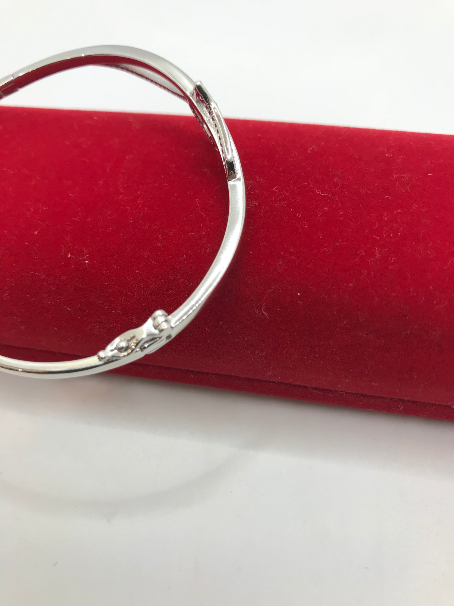 Bracelet jonc en argent sterling avec cœur ❤️